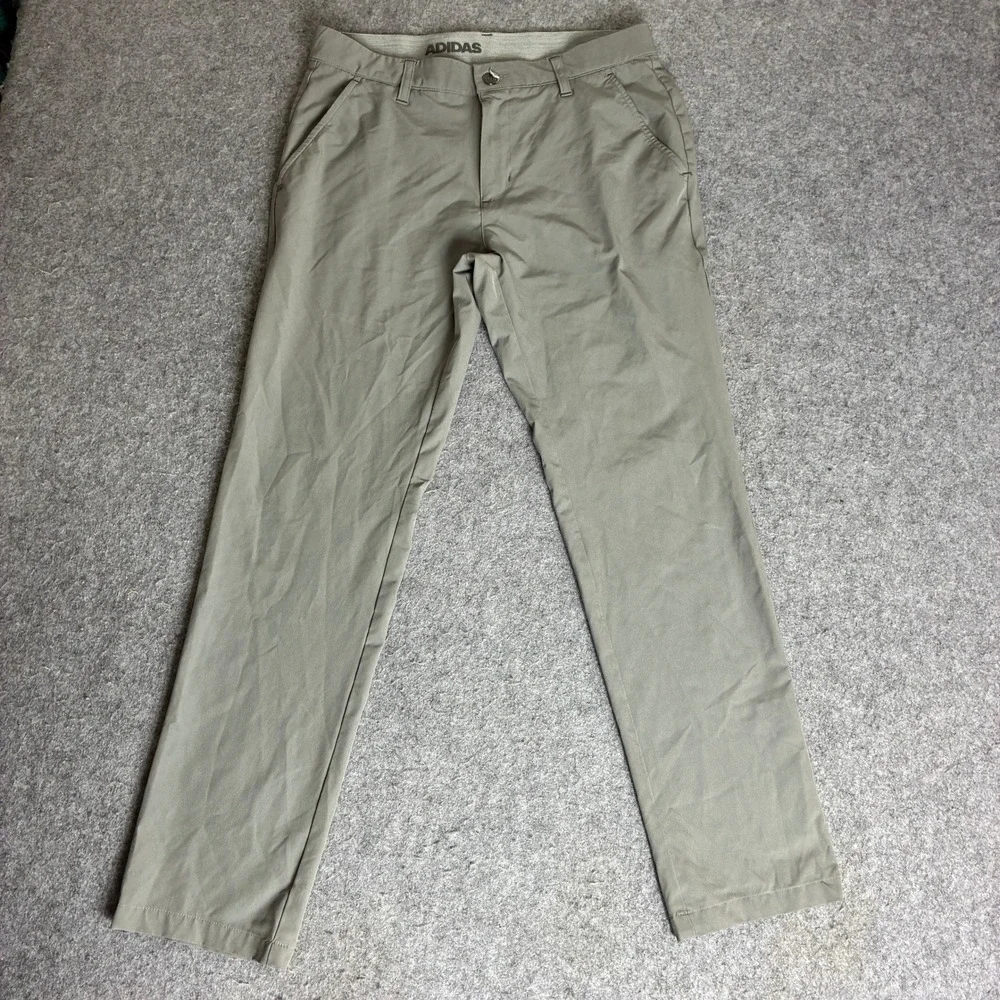 Adidas Golf Tapered Pants Men's 09/18 31x28 Khaki Tan Stretch Active Trousers